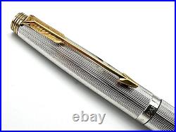 C1980 Parker 75 Place Vendome Silver Plated Milleraies Fountain Pen Rare 18k Nib