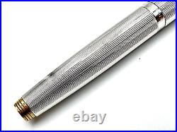 C1980 Parker 75 Place Vendome Silver Plated Milleraies Fountain Pen Rare 18k Nib