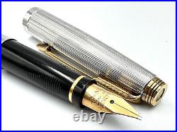 C1980 Parker 75 Place Vendome Silver Plated Milleraies Fountain Pen Rare 18k Nib