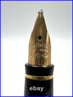 C1980 Parker 75 Place Vendome Silver Plated Milleraies Fountain Pen Rare 18k Nib