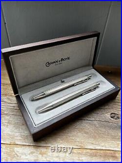 Caran d'ache 80th Anniversary Sterling Silver Pen And Mechanical Pencil RARE