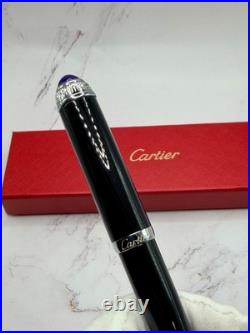 Cartier Black Silver Composite Executive Rollerball Pen Rare AD VIP Gift