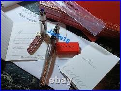 Cartier Diabolo Fountain Pen Grain D'orge Gold, Special Edition Pasha Rare, New,