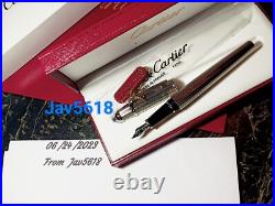 Cartier Diabolo Fountain Pen Grain D'orge Gold, Special Edition Pasha Rare, New,