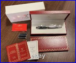 Cartier Fountain Pen 18K 1989 Discontinued Type Rare St130005 Silver New