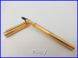 Cartier MUST de CARTIER Trinity Gold Plated Fountain Pen 18k F Nib UNINKED RARE