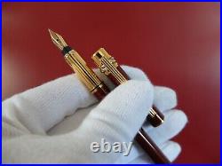 Cartier Must Fountain Pen With 18K Gold Nib Very Rare Complete Set