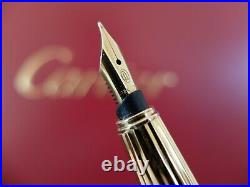 Cartier Pasha Fountain Pen Black Decor With18K Gold Nib Very Rare Complete Set