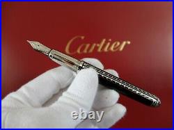 Cartier Railroad Decor Limited Edition Fountain Pen 100% NEW Rare Full Set