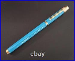 Cartier Trinity Fountain Pen, Blue, 18K Gold Nib Rare Color Collectibles