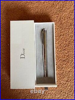 Christian Dior Silver/Gold Twisted Ballpoint Pen with Box Rare