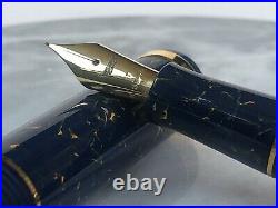 Conway Stewart Blue Lapis Churchill 18ct Gold Fine Nib Fountain Pen RARE