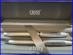 Cross 2000 Fountain & Ballpoint Pen Gray Duo Rhodium Plated Nib M USA New Rare Cross 2000 Fountain & Ballpoint Pen Gray Duo Rhodium Plated Nib M USA New Rare