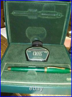 Cross Jade Fountain Pen Jade 18Kt Gold Fine Pt New In Box Very Rare Beauty