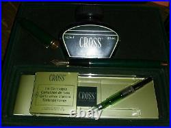 Cross Jade Fountain Pen Jade 18Kt Gold Fine Pt New In Box Very Rare Beauty