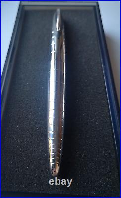 Cross Verve Radial Chrome Fountain Pen Fine (F) Nib Rhodium Plated Box New Rare