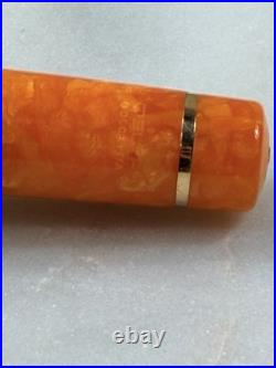 Delta Dolcevita Oro Orange Oversize Fountain Pen / Ballpoint Set Vermeil Rare