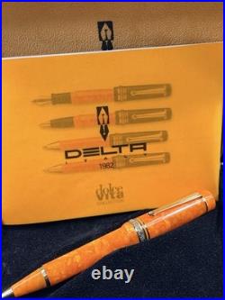 Delta Dolcevita Oro Orange Oversize Fountain Pen / Ballpoint Set Vermeil Rare