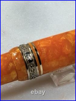 Delta Dolcevita Oro Orange Oversize Fountain Pen / Ballpoint Set Vermeil Rare