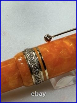 Delta Dolcevita Oro Orange Oversize Fountain Pen / Ballpoint Set Vermeil Rare