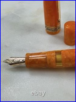 Delta Dolcevita Oro Orange Oversize Fountain Pen / Ballpoint Set Vermeil Rare