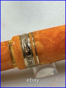 Delta Dolcevita Oro Orange Oversize Fountain Pen / Ballpoint Set Vermeil Rare