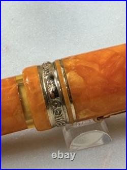Delta Dolcevita Oro Orange Oversize Fountain Pen / Ballpoint Set Vermeil Rare