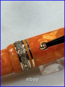 Delta Dolcevita Oro Orange Oversize Fountain Pen / Ballpoint Set Vermeil Rare