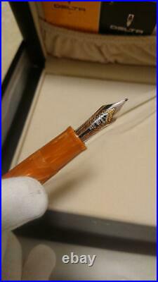 Delta Fountain Pen Rare Dolce Vita Prodigio Celluloid Nib Gold 18K Broad