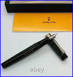 Delta Fountain Pen Vintage Marbled Black Nib F Rare Delta Fountain Pen Vintage Marbled Black Nib F Rare