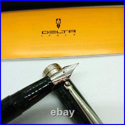 Delta Fountain Pen Vintage Marbled Black Nib F Rare Delta Fountain Pen Vintage Marbled Black Nib F Rare