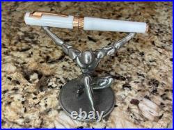 Delta Tork Momo-design Rollerball. White Resin & Rose Gold Trim New In Box! RARE
