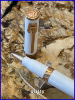 Delta Tork Momo-design Rollerball. White Resin & Rose Gold Trim New In Box! RARE