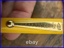 Diamond point 14k nib fountain pen and pencil set rare yellow color with box