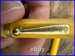Diamond point 14k nib fountain pen and pencil set rare yellow color with box