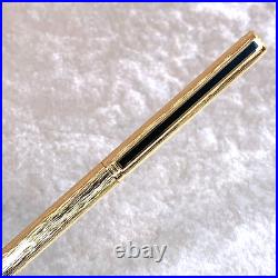 Dunhill Ballpoint Pen Gemline Gold Finish Rare Texture Black Clip with Case