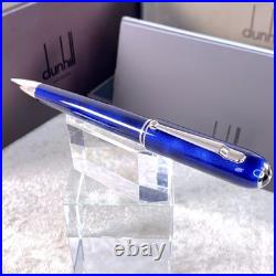 Dunhill Ballpoint Pen Sidecar Rare Blue Marble Lacquer Finish with Case & Card