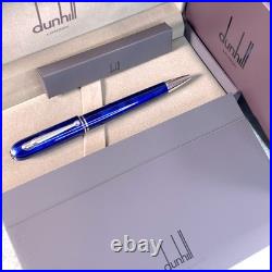 Dunhill Ballpoint Pen Sidecar Rare Blue Marble Lacquer Finish with Case & Card