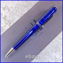 Dunhill Ballpoint Pen Sidecar Rare Blue Marble Lacquer Finish with Case & Card