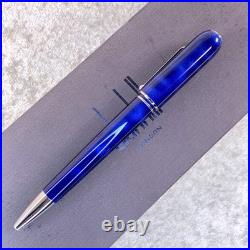 Dunhill Ballpoint Pen Sidecar Rare Blue Marble Lacquer Finish with Case & Card