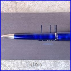 Dunhill Ballpoint Pen Sidecar Rare Blue Marble Lacquer Finish with Case & Card