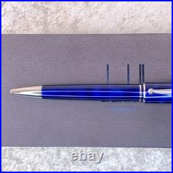 Dunhill Ballpoint Pen Sidecar Rare Blue Marble Lacquer Finish with Case & Card