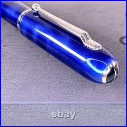 Dunhill Ballpoint Pen Sidecar Rare Blue Marble Lacquer Finish with Case & Card