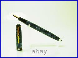 Excellent Rare ONOTO De La Rue Blue No 16 Marbled Fountain Pen Flexy 14ct M Nib