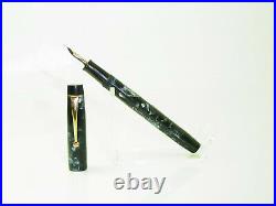 Excellent Rare ONOTO De La Rue No 50 Blue Flaked Fountain Pen Flexy 14ct B Nib