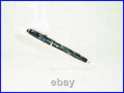 Excellent Rare ONOTO De La Rue No 51 Blue Marbled Fountain Pen Flexy 14ct OM Nib