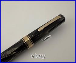 Extremely Rare Omas Gentlemen Black & Grey Celluloid Fountain Pen 14K Gold Nib Extremely Rare Omas Gentlemen Black & Grey Celluloid Fountain Pen 14K Gold Nib