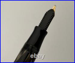 Extremely Rare Omas Gentlemen Black & Grey Celluloid Fountain Pen 14K Gold Nib Extremely Rare Omas Gentlemen Black & Grey Celluloid Fountain Pen 14K Gold Nib
