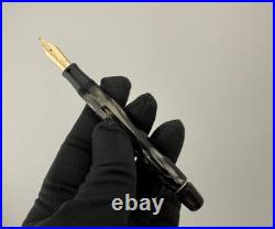 Extremely Rare Omas Gentlemen Black & Grey Celluloid Fountain Pen 14K Gold Nib Extremely Rare Omas Gentlemen Black & Grey Celluloid Fountain Pen 14K Gold Nib