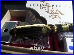 FABULOUS RARE PLATINUM #3776 URUSHI TAKA MAKI-E BONSAI PINEWOOD Fountain Pen New